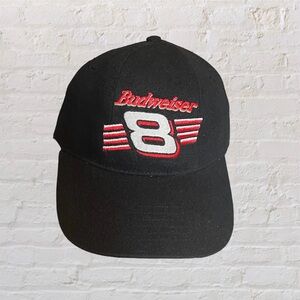 NASCAR dale Earnhardt jr. 8 Budweiser black strapback racing hat